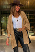 Pointelle Knit Pocket Open Front Cardigan
